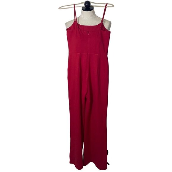 Lovers + Friends Womens Jumpsuit Size Medium Red Lavinia Wide Leg Sleeveless - Picture 2 of 10